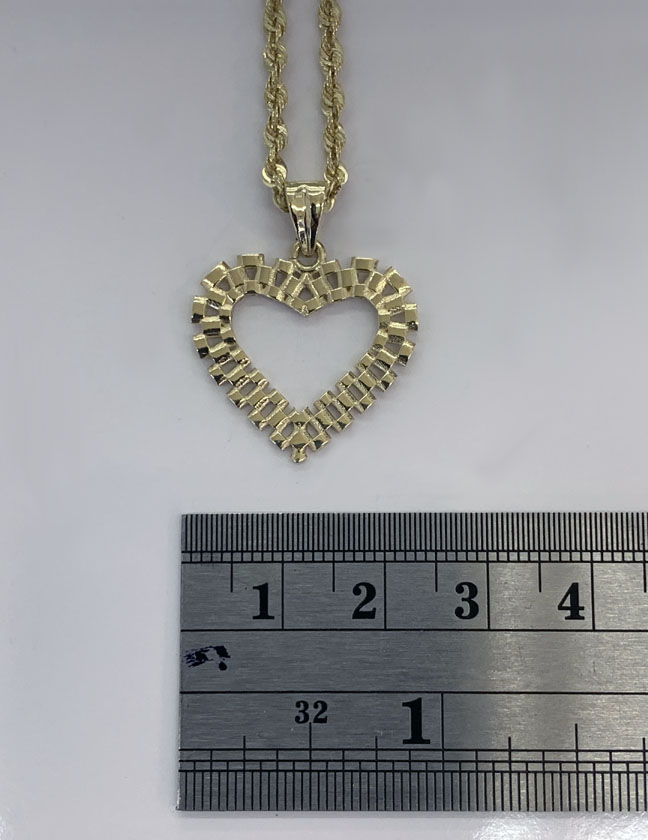 10K Rolex style heart Pendant with chain or charm only